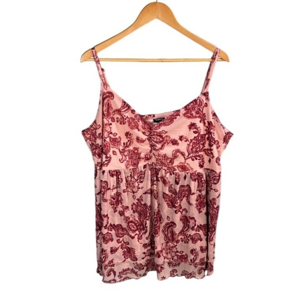 Torrid Babydoll Tank Top Womens 4X Floral Mesh‎ Feminine Romantic Boho